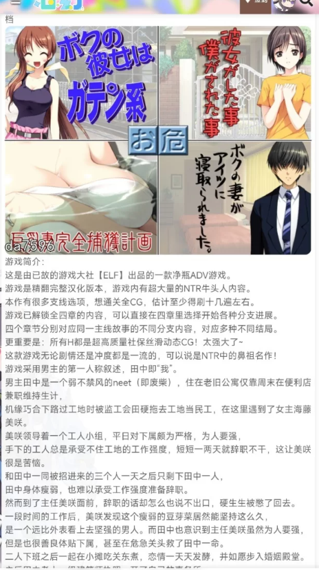  pc NTR民工女友：我的女友是蓝领 ボクの彼女はガテン系 精翻汉化版+全CG [1+1700m][百度盘]-基腐天堂